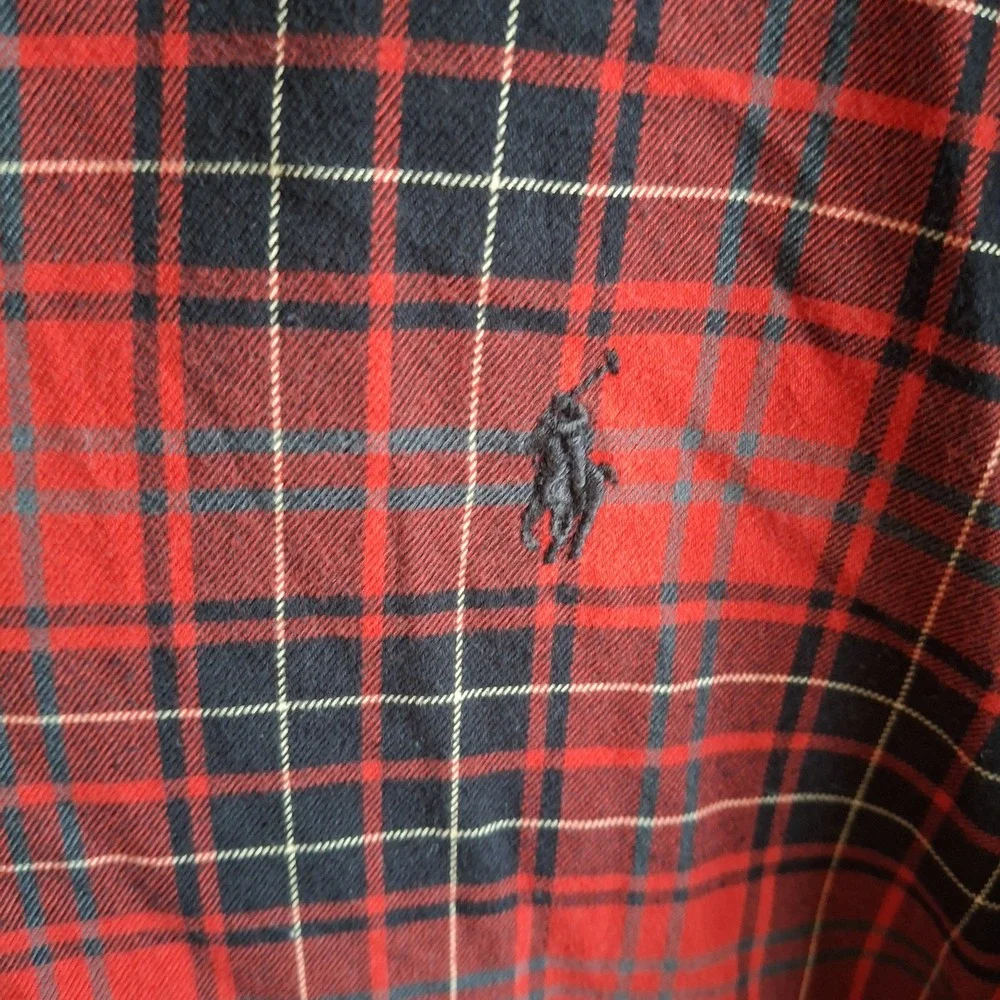 Polo Ralph Lauren Performance Flannel Mens 3XB Shirt Red Plaid Tartan Lumberjack